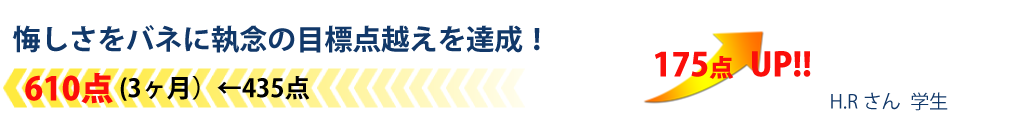 悔しさをバネに執念の目標点越えを達成！